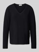 MAERZ Muenchen Strickpullover mit Seitenschlitzen in Marine, Größe 44