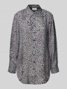 comma Regular Fit Longbluse aus Viskose mit Knopfleiste in Black, Größ...