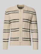 Marc O'Polo Regular Fit Strickjacke aus Baumwoll-Mix in Ecru, Größe L