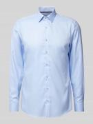 ETERNA Slim Fit Businesshemd aus Uni Struktur in Bleu, Größe 44