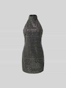 ROTATE Knielanges Kleid mit Stehkragen in Black, Größe 34