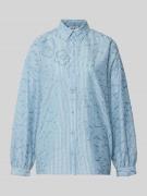 JAKE*S STUDIO WOMAN Hemdbluse mit Knopfleiste in Sky, Größe 34