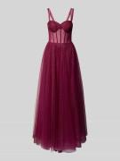 Hey Kyla Schimmerndes Abendkleid in semitransparenter Optik in Dunkelr...