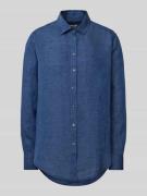 0039 Italy Regular Fit Leinenhemdbluse mit durchgehender Knopfleiste i...