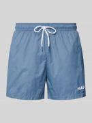 HUGO Badeshorts mit Label Print Modell 'HAITI' in Hellblau, Größe L