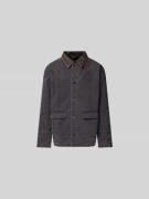 DAILY PAPER Jacke mit echtem Rindsleder-Besatz in Mittelgrau, Größe L