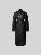 ROTATE Mantel aus echtem Lammleder in Black, Größe 34