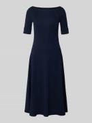 Lauren Ralph Lauren Midikleid mit 1/2-Arm Modell 'MUNZIE' in Dunkelbla...