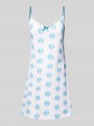 LOUIS & LOUISA Nachthemd mit Zierschleife Modell 'Lust auf Meer' in Bl...