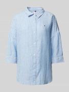 Tommy Hilfiger Relaxed Fit Bluse aus reinem Leinen in Marine, Größe 40