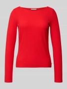 Tom Tailor Denim Slim Fit Langarmshirt aus Viskose-Mix in Rot, Größe L