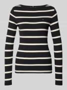 Tommy Hilfiger Slim Fit Langarmshirt aus Viskose-Mix in Black, Größe L