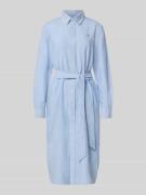 Polo Ralph Lauren Hemdblusenkleid mit Bindegürtel und Logo-Stitching i...