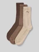 PUMA Sportsocken im 3er-Pack in Beige Melange, Größe 39-42