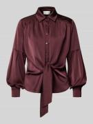 Neo Noir Hemdbluse mit Knopfleiste in Bordeaux, Größe 34