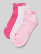 PUMA Damen Sneakersocken im 3er-Pack in Fuchsia, Größe 39-42