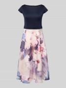 Swing Cocktailkleid mit floralem Muster in Marine, Größe 36