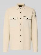 PME Legend Regular Fit Hemdjacke mit Brusttaschen in Offwhite, Größe L