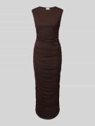 Neo Noir Maxikleid mit Rundhalsausschnitt Modell 'Corilina Solid' in D...