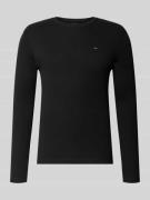 Tommy Jeans Slim Fit Longsleeve mit Rippenstruktur in Black, Größe L