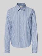 Gant Regular Fit Bluse mit Label-Stitching in Hellblau, Größe 34