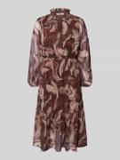 ZABAIONE Midikleid mit V-Ausschnitt Modell 'Za44raa' in Hellbraun, Grö...