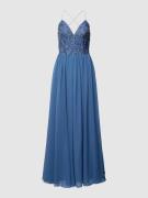 Laona Abendkleid mit Paisley-Dessin in Blau, Größe 40