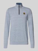 PME Legend Regular Fit Troyer aus reiner Baumwolle in Rauchblau, Größe...