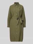 Polo Ralph Lauren Hemdblusenkleid aus Baumwoll-Leinen-Mix in Oliv, Grö...