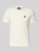 EA7 Emporio Armani T-Shirt aus Viskose-Mix mit Label-Patch in Offwhite...