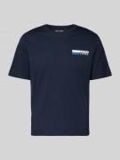 Jack & Jones T-Shirt mit Label-Print Modell 'CORP' in Royal, Größe L