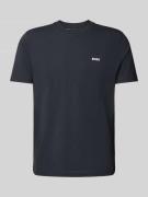 BOSS Green T-Shirt mit Label-Print in Marine, Größe L