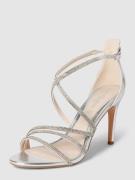 BUFFALO LONDON Sandaletten mit Zierbesatz in Silber, Größe 40