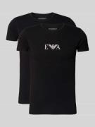 Emporio Armani T-Shirt mit Label-Print im 2er-Pack in Black, Größe XL