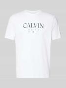 CK Calvin Klein T-Shirt mit Label-Print und Rundhalsausschnitt in Weis...