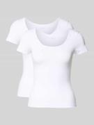 HUGO T-Shirt mit Logo-Print in Weiss, Größe XL