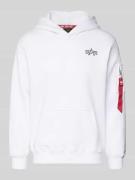 Alpha Industries Hoodie mit Label-Details in Weiss, Größe L