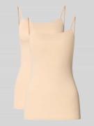 Schiesser Unterhemd mit Spaghettiträgern in Sand, Größe 44