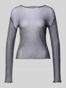 Tom Tailor Denim Slim Fit Langarmshirt aus semitransparentem Mesh in G...