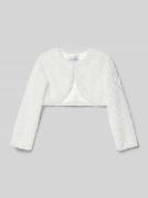 Happy Girls Cropped Bolero mit Rundhalsausschnitt in Ecru, Größe 122