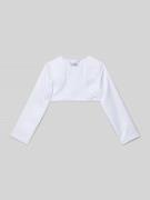 Happy Girls Bolero aus Satin mit offener Vorderseite in Weiss, Größe 1...