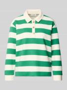 Christian Berg Woman Sweatshirt mit Polokragen und Knopfleiste in Grue...