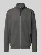 Lerros Sweatjacke mit Strukturmuster und Reißverschlusstaschen in Dunk...