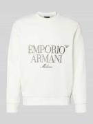 Emporio Armani Sweatshirt mit Label-Stitching in Weiss, Größe L