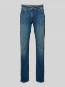 Christian Berg Men Straight Fit Jeans mit Brand-Detail in Hellblau, Gr...