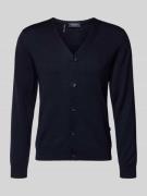 MAERZ Muenchen Cardigan aus Schurwolle mit V-Ausschnitt in Marine, Grö...