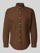 Polo Ralph Lauren Freizeithemd mit Knopfleiste in Dunkelbraun, Größe L
