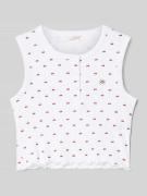 Guess Top mit kurzer Knopfleiste in Weiss, Größe 140