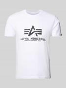 Alpha Industries T-Shirt mit Label-Print in Weiss, Größe XXL