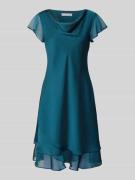 Christian Berg Cocktail Knielanges Cocktailkleid mit Wasserfall-Aussch...